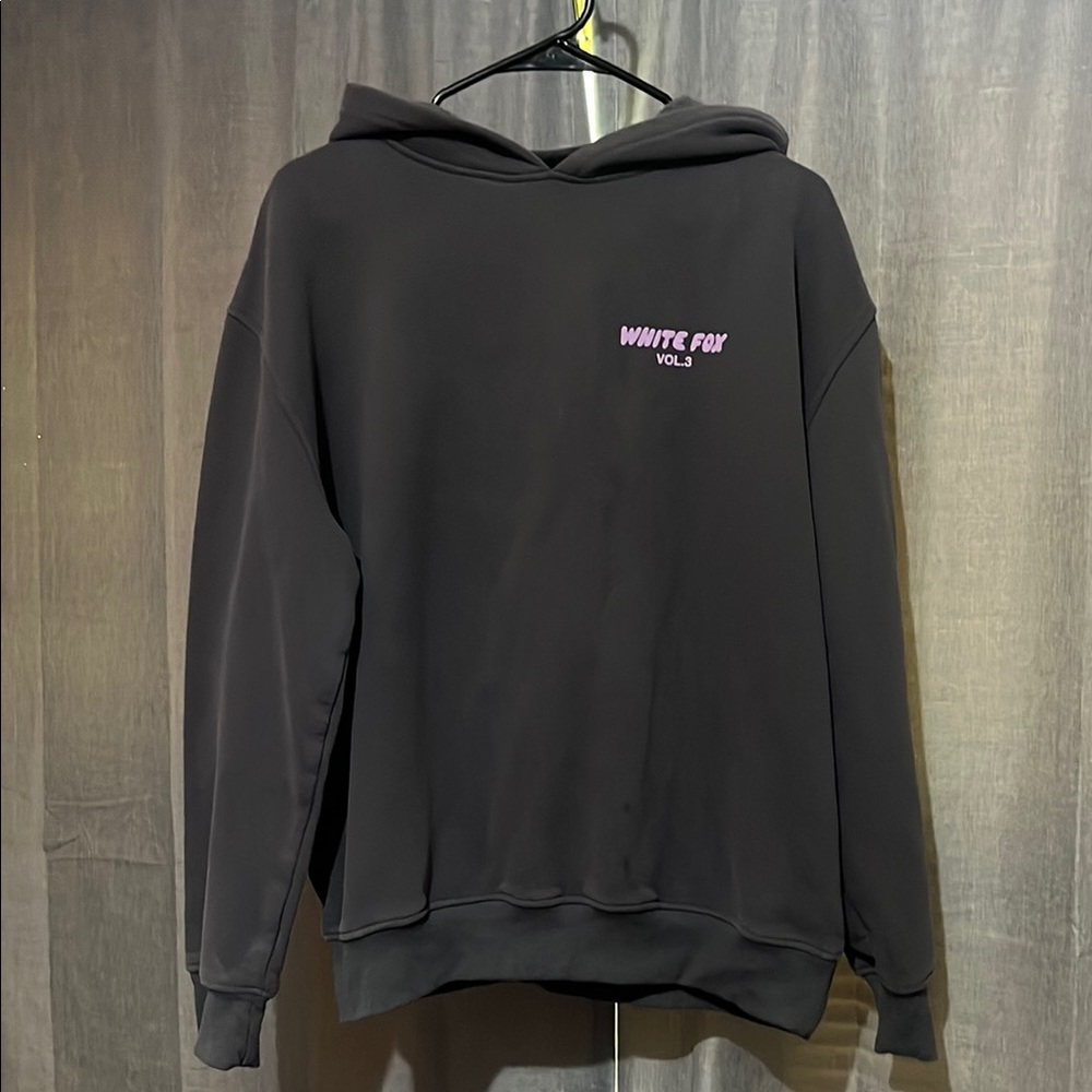 Grey Hoodie with Purple White Fox Logo